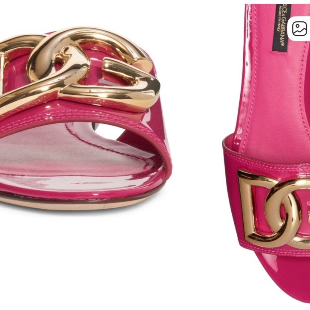 Pink and Gold Slide Sandals